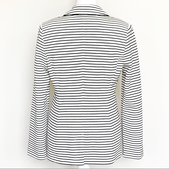 CHICO’S Black and White Striped Knit Jacket Size 0 - Picture 4 of 8